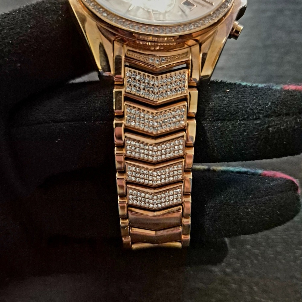 Michael Kors Whitney Crystal Glitz Gold Stainless 44mm Watch - MK6729 - NWT - Picture 8 of 9
